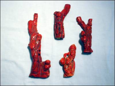 Carved Dyed Red Coral