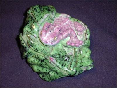 Ruby Frog in Green Zoisite