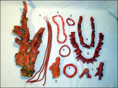 Carved Dyed Red Coral